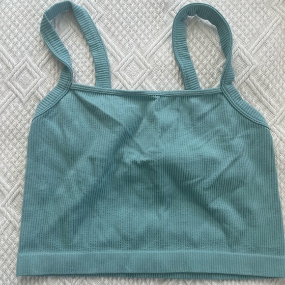 Colsie Teal Ribbed Top - Picture 1 of 3